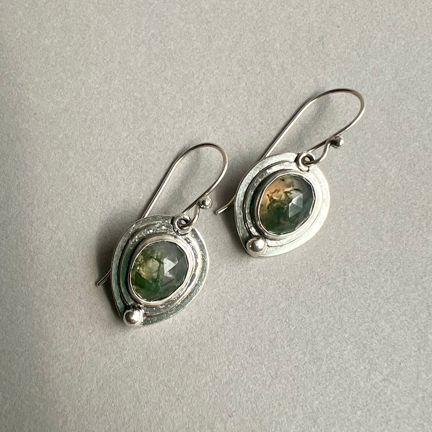 Moss Agate Dangles
