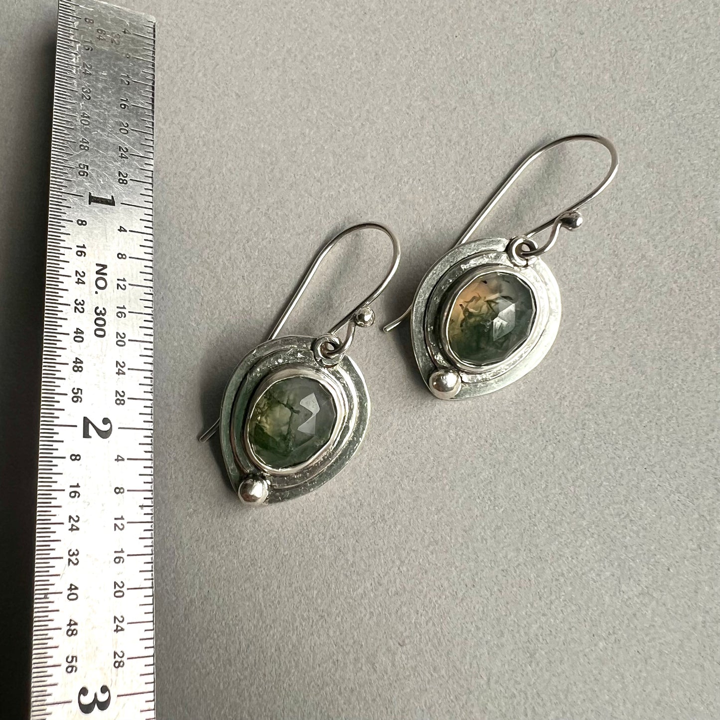 Moss Agate Dangles