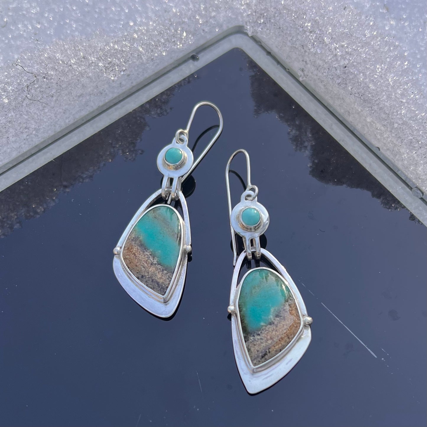 Opalized Wood Earrings