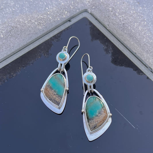 Opalized Wood Earrings