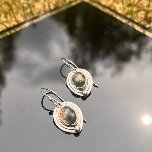 Moss Agate Dangles